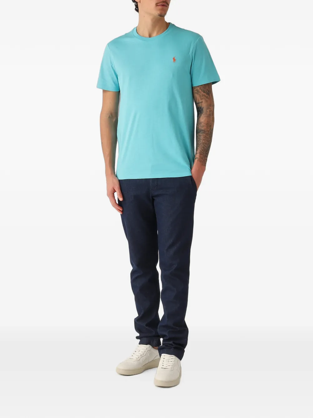 Polo Ralph Lauren logo-embroidered T-shirt Blauw