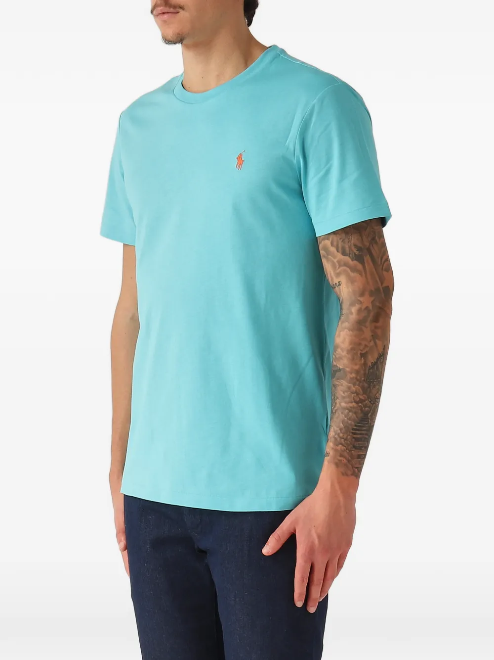 Polo Ralph Lauren logo-embroidered T-shirt Blauw