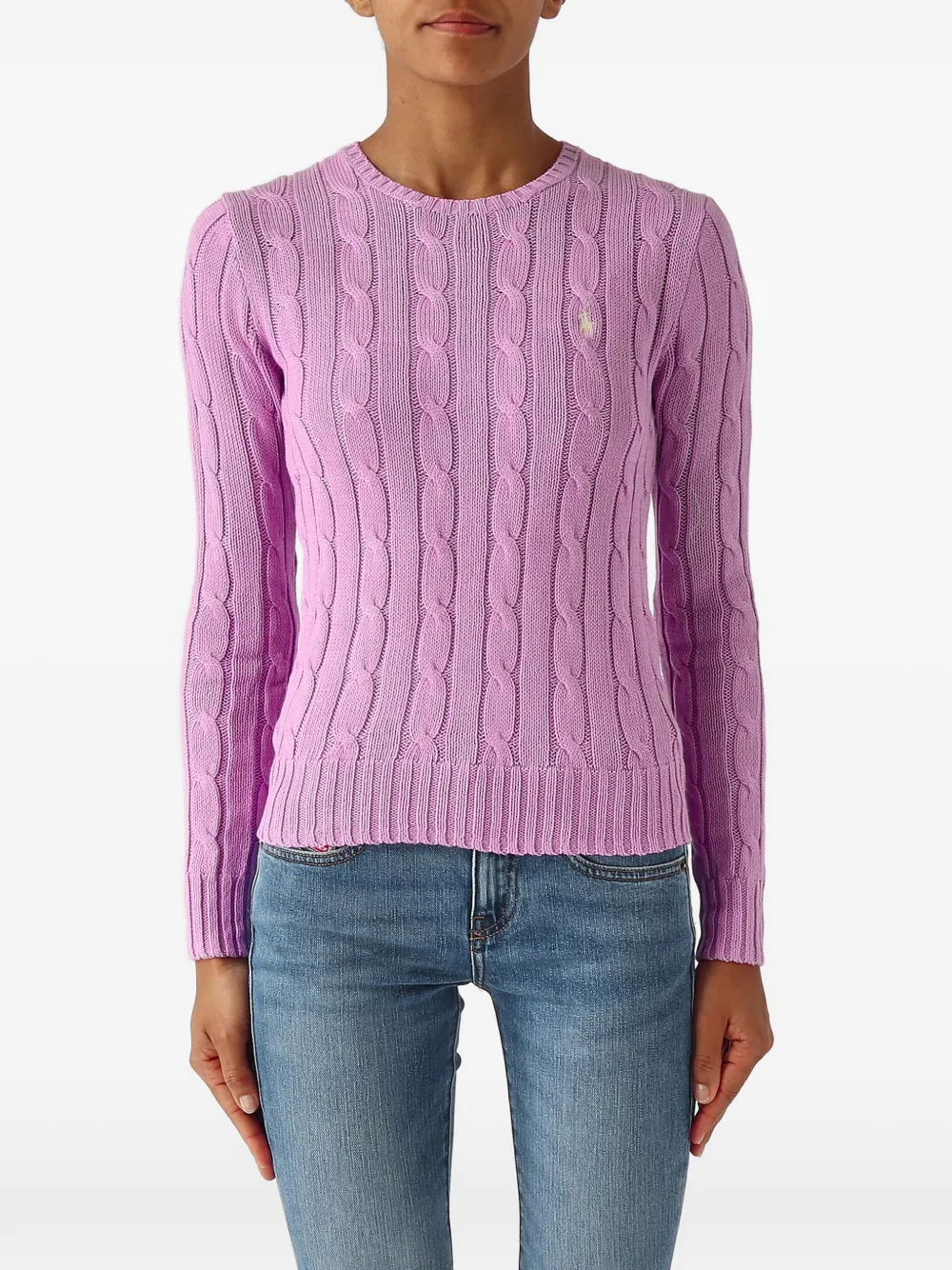 Polo Ralph Lauren Julianna cable-knit embroidered-logo cotton sweater