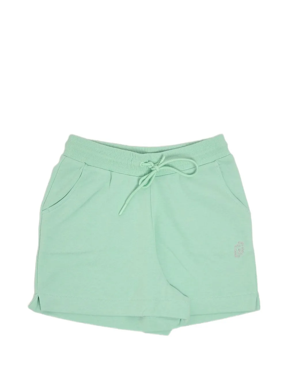Liu Jo Kids drawstring rhinestone-logo shorts - Verde