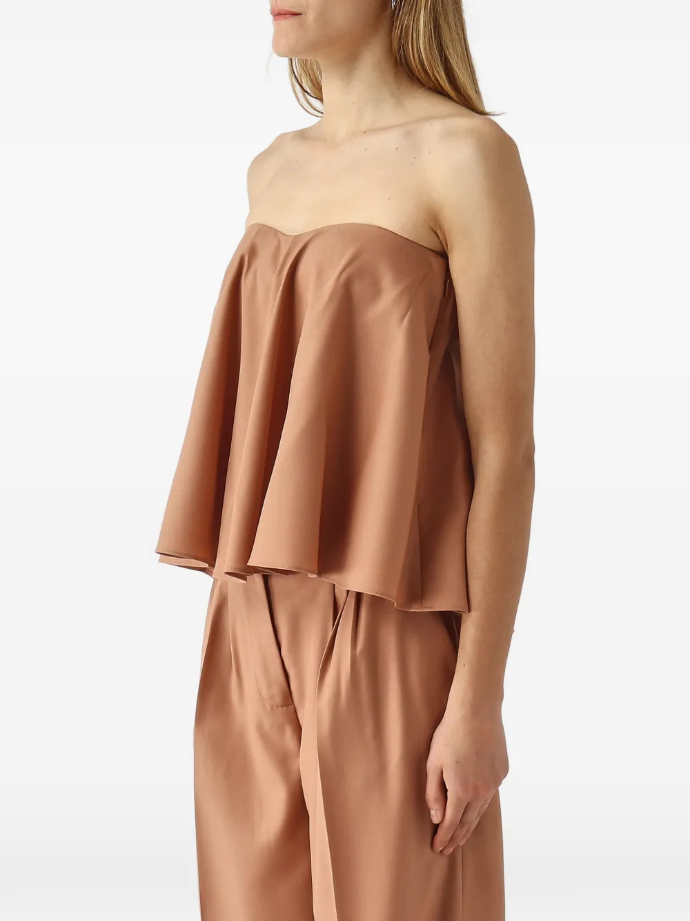 TWINSET Gelaagde strapless top Beige