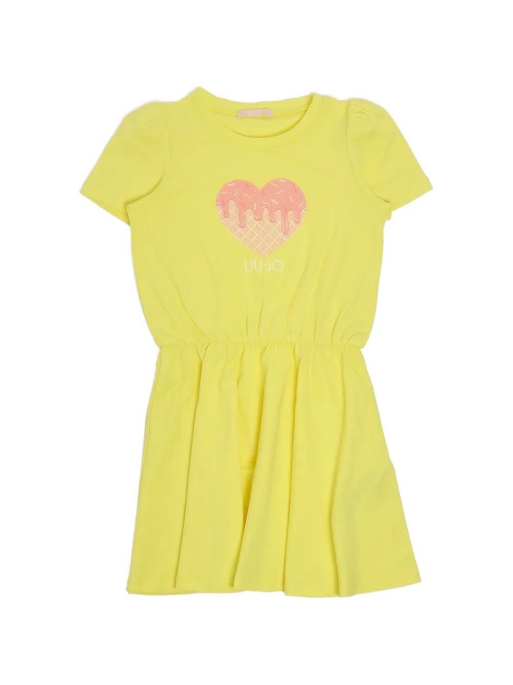 Liu Jo Kids Jurk met hartprint Geel