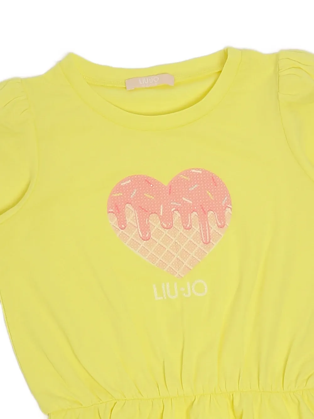 Liu Jo Kids Jurk met hartprint Geel