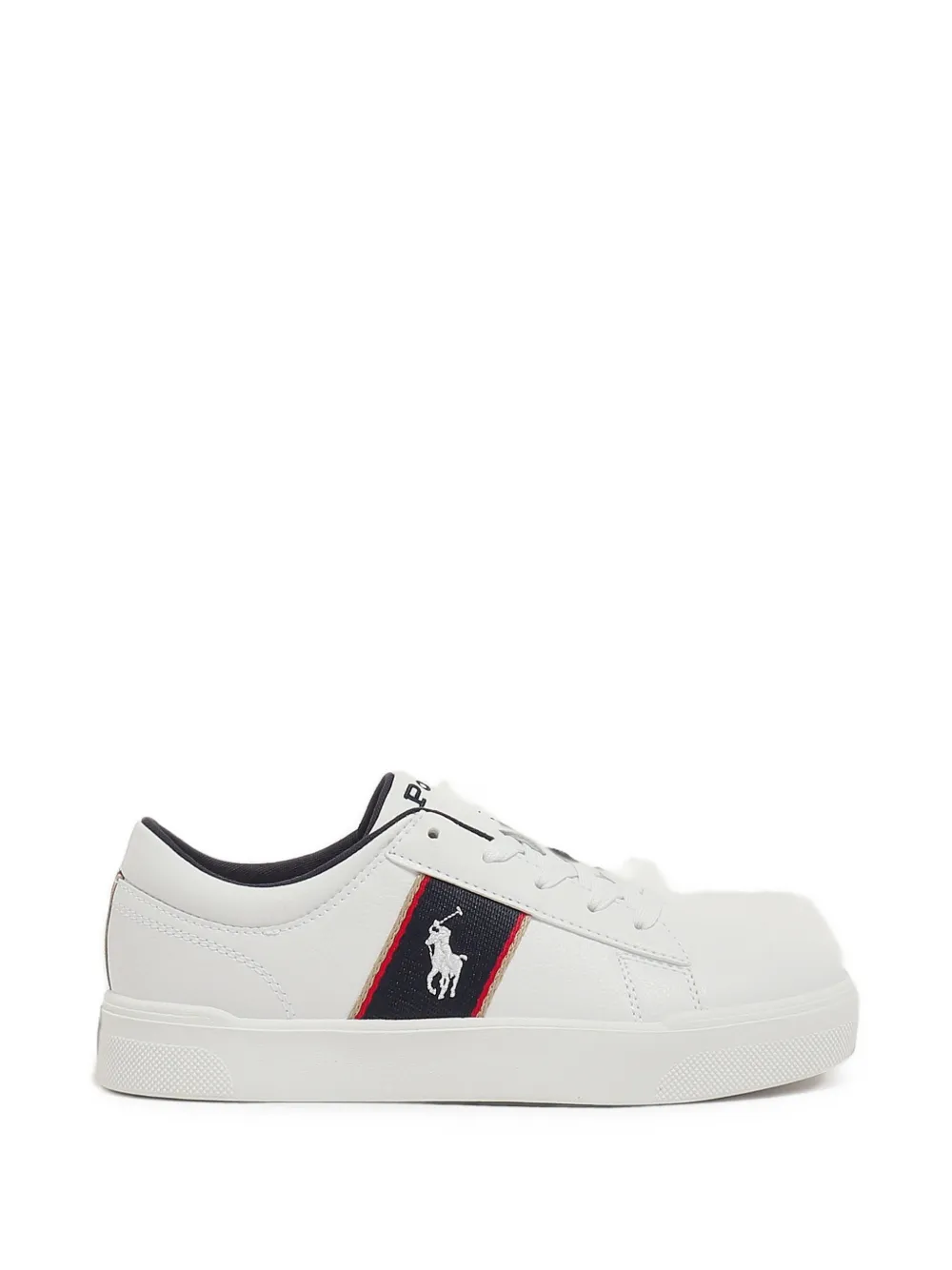 POLO RALPH LAUREN KIDS stripe-detail sneakers - Bianco