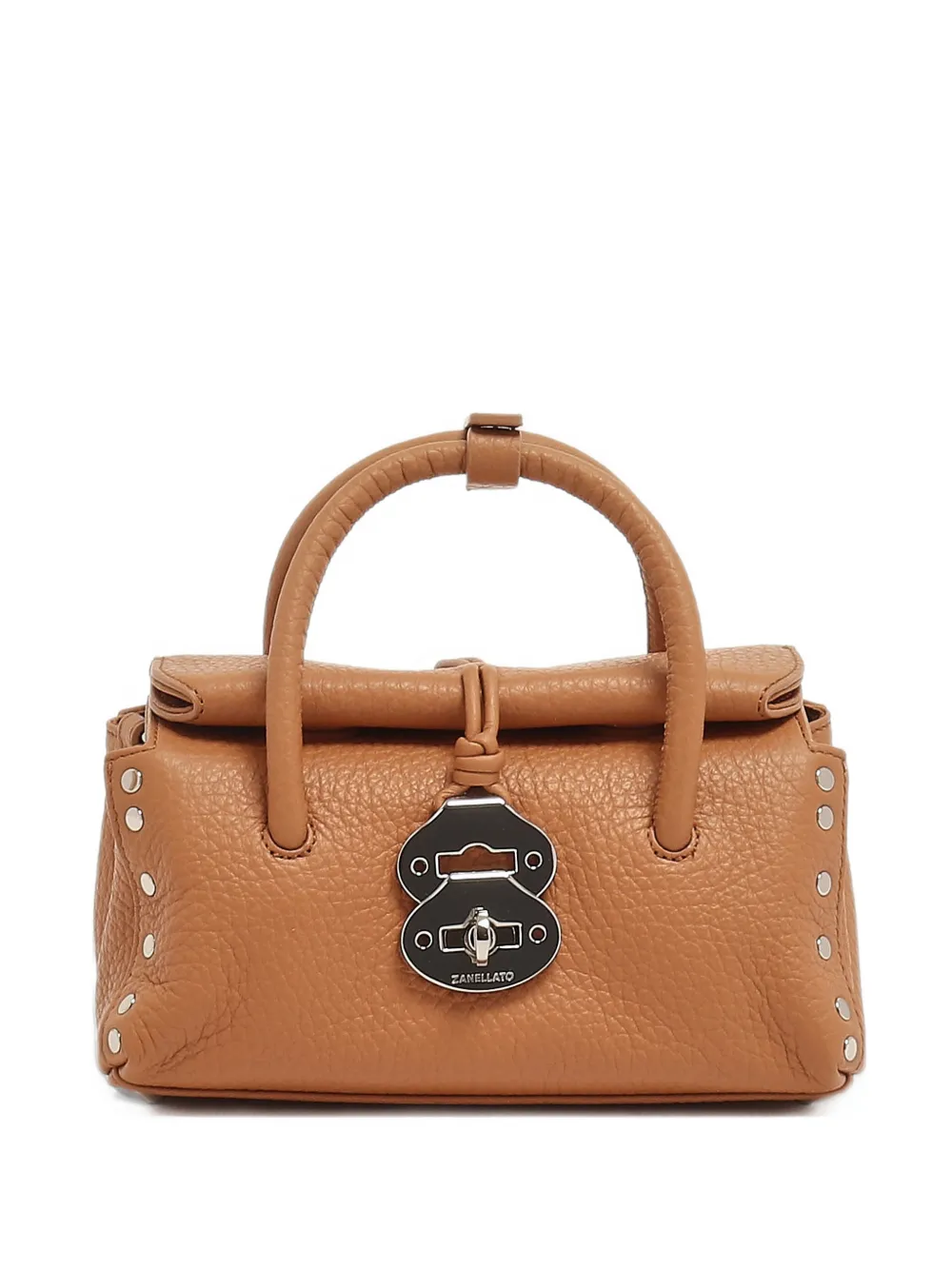 Zanellato Baby Postina leren shopper met studs Bruin