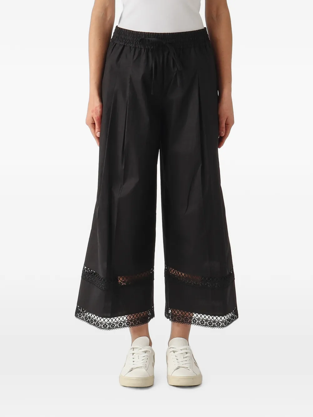 TWINSET lace-trim pleated trousers