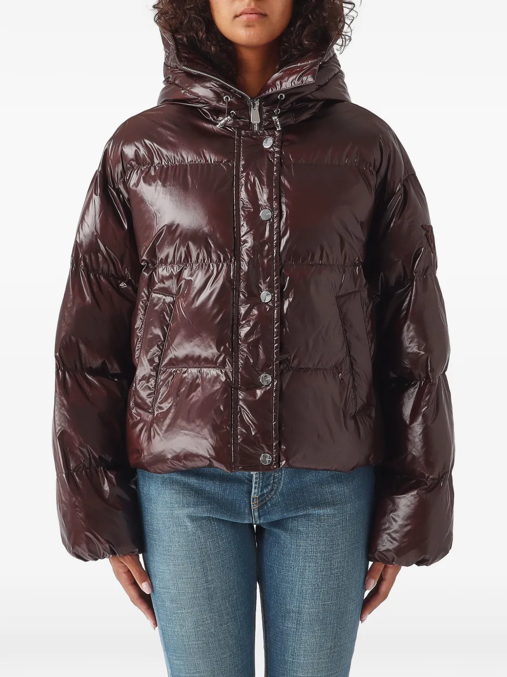 PINKO quilted hooded jacket - Marrone