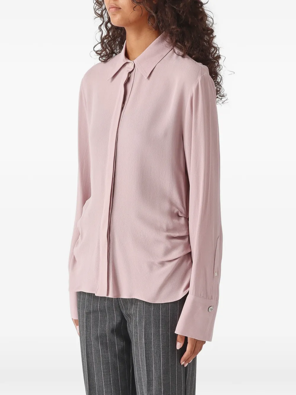 PINKO Blouse met ruches en lange mouwen Roze