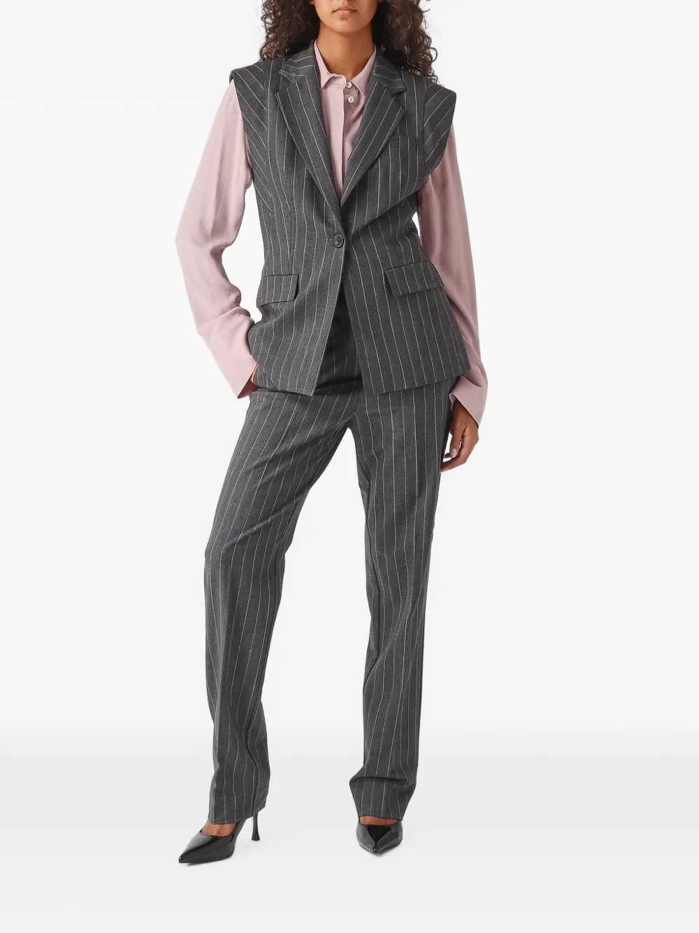 PINKO Blouse met ruches en lange mouwen Roze