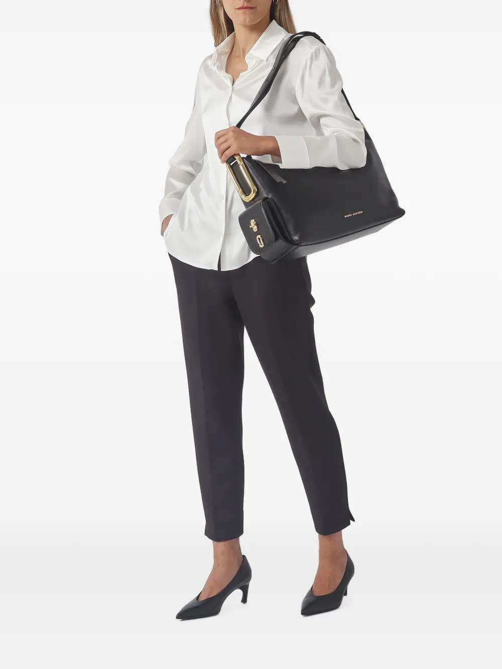 Marc Jacobs Schoudertas met logoprint Zwart