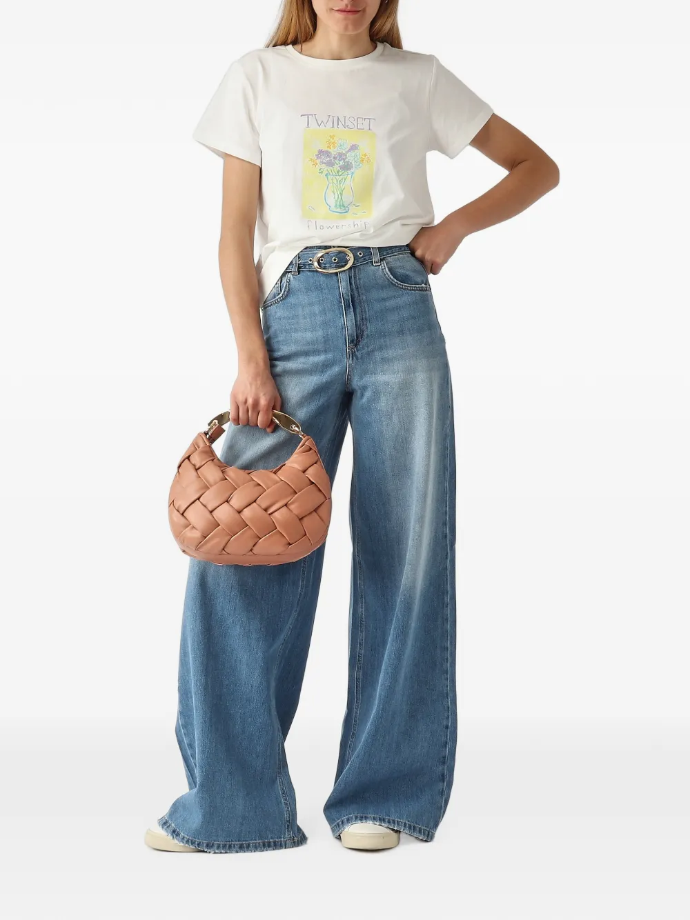 TWINSET Regular-fit T-shirt met print Wit