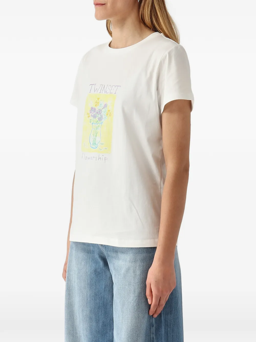 TWINSET Regular-fit T-shirt met print Wit