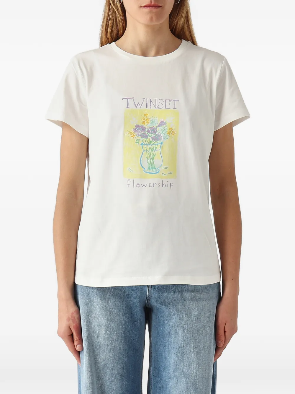 TWINSET regular T-shirt with print - Bianco