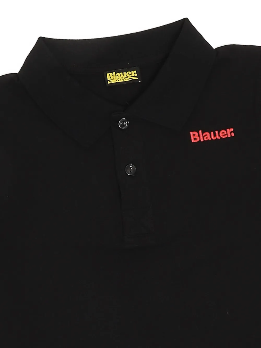 Blauer Poloshirt met logoprint Zwart