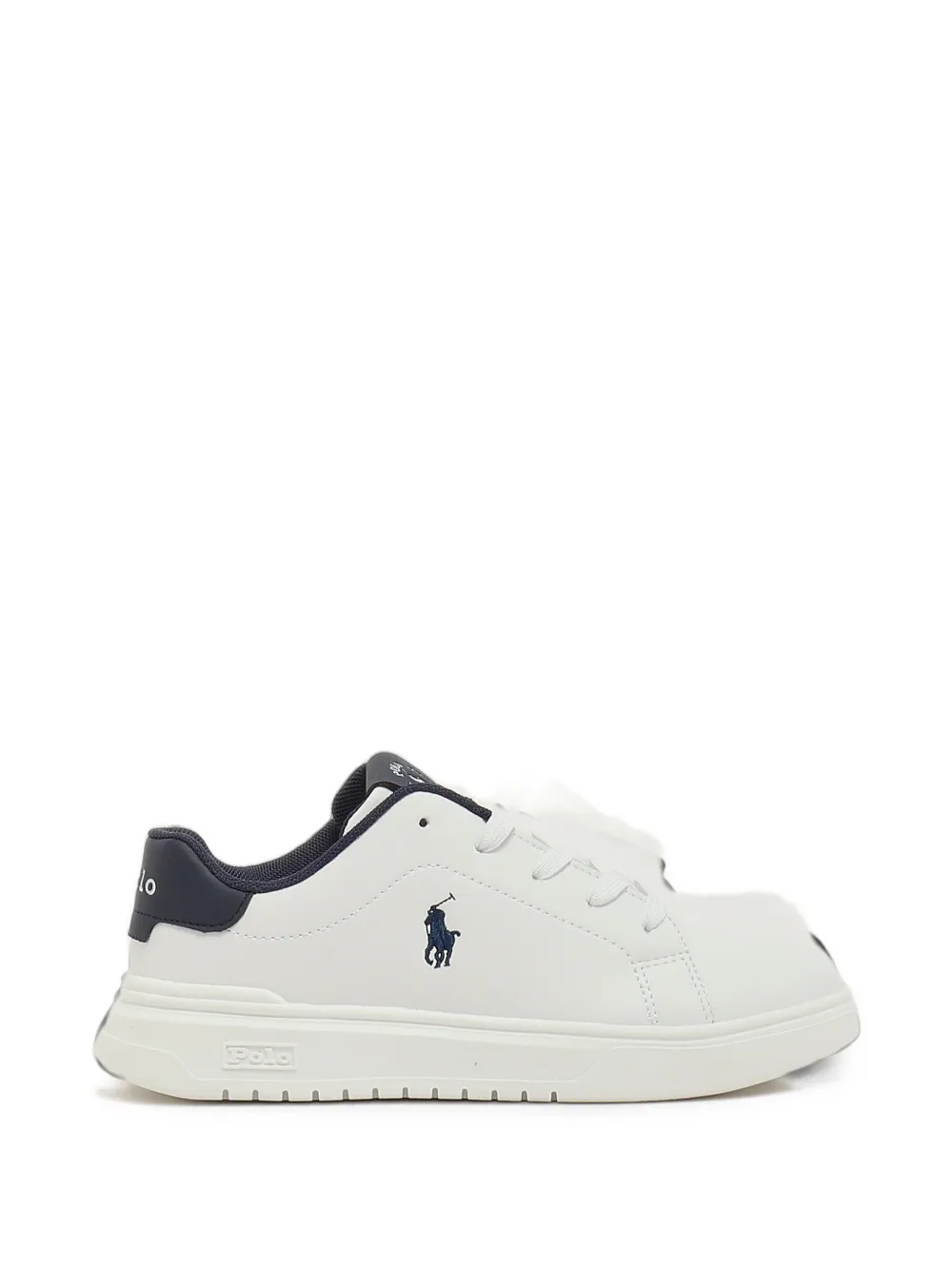 POLO RALPH LAUREN KIDS logo-embroidered lace-up sneakers - Bianco