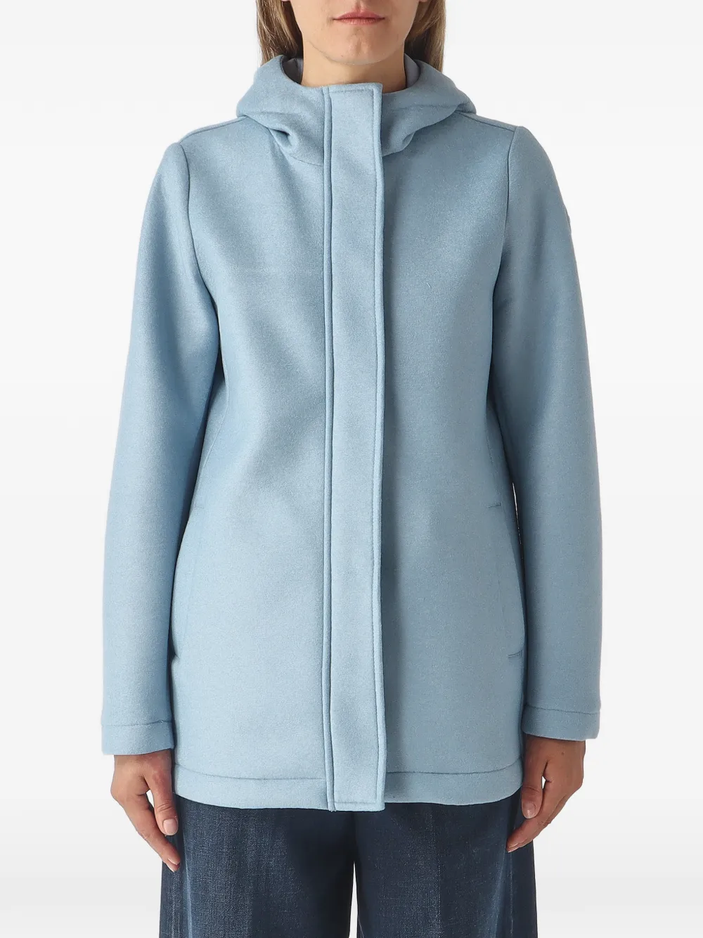 Colmar Hooded Zip-up Single-breasted Coat In Blau