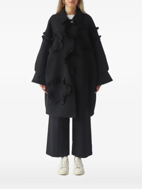 MeimeiJ ruffled floral-appliqué coat
