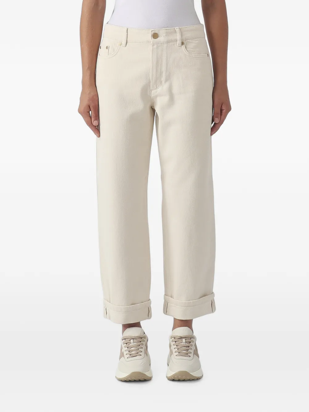 'S Max Mara straight-leg turn-up jeans - Bianco