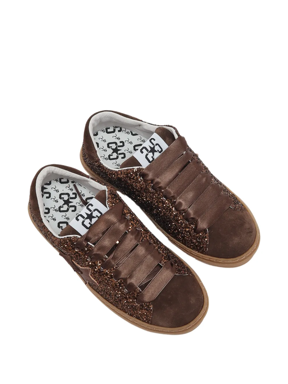 2 Star Kids glitter-effect star-patch sneakers Bruin