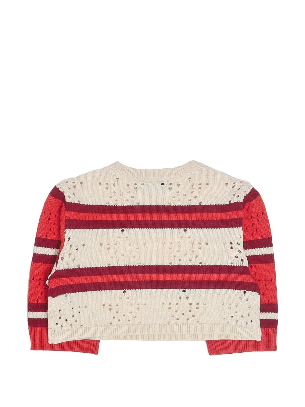 Stella McCartney Kids Pointelle gebreide trui met strepen Beige