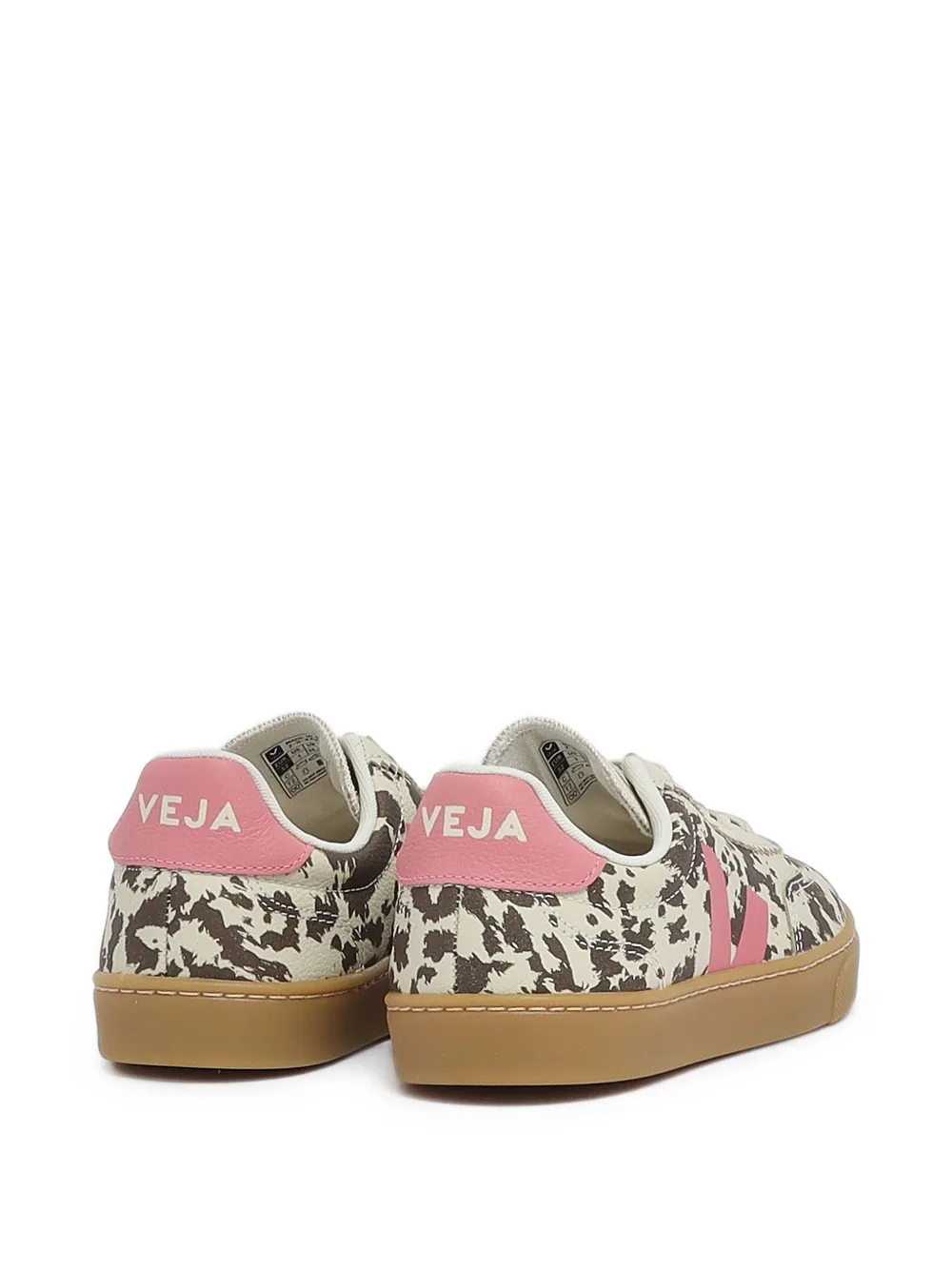 VEJA Kids cow-print sneakers Beige