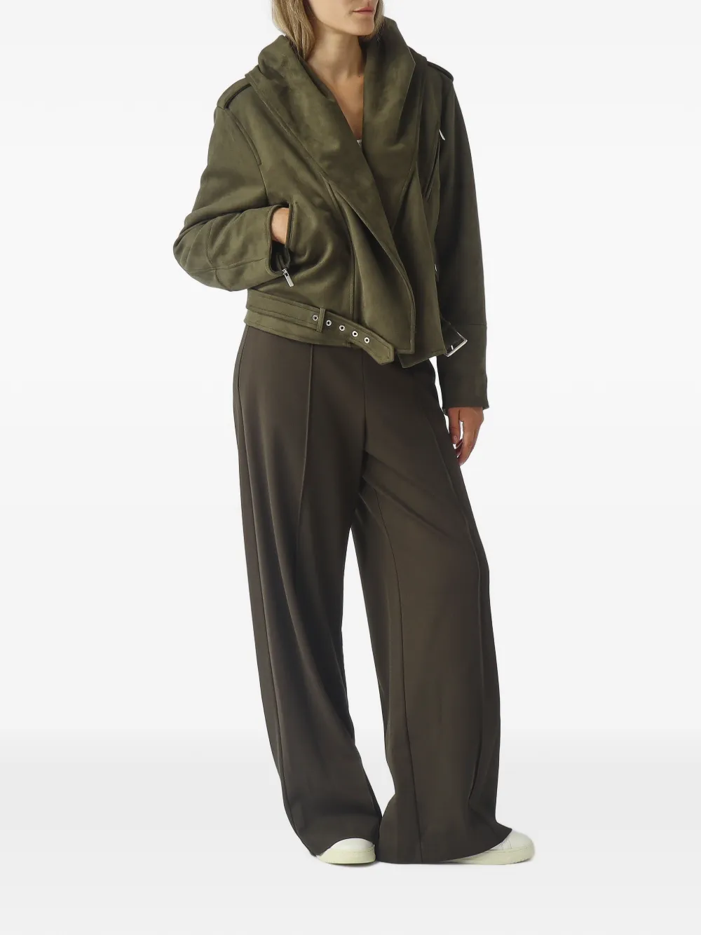 MeimeiJ belted hooded jacket Groen