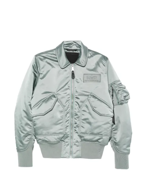 Alpha Industries CWU-45/P logo-patch bomber jacket