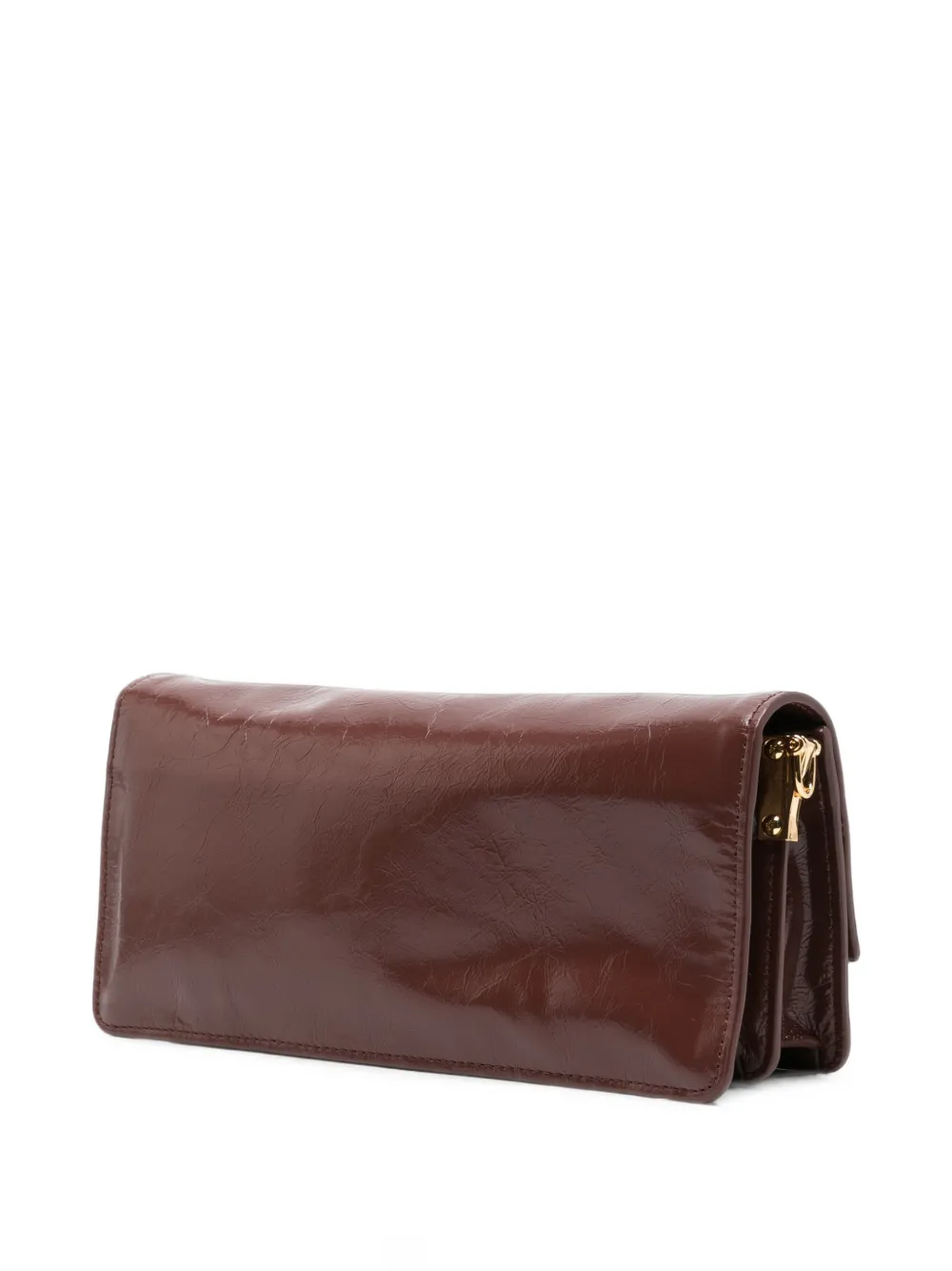 Patrizia Pepe Gekreukte leren crossbodytas Bruin