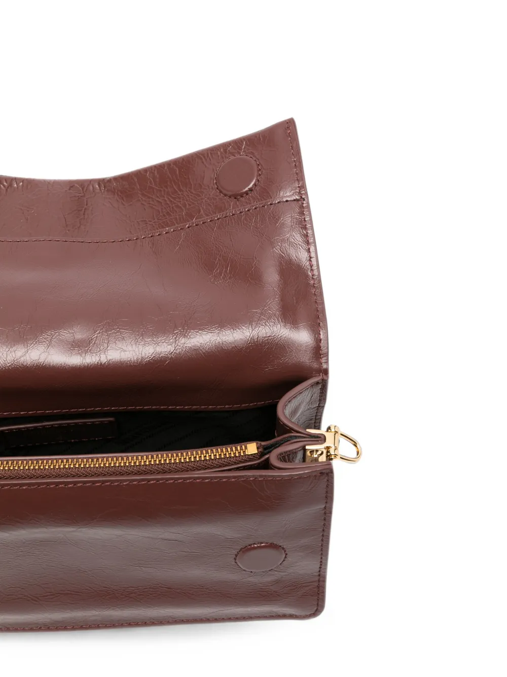 Patrizia Pepe Gekreukte leren crossbodytas Bruin