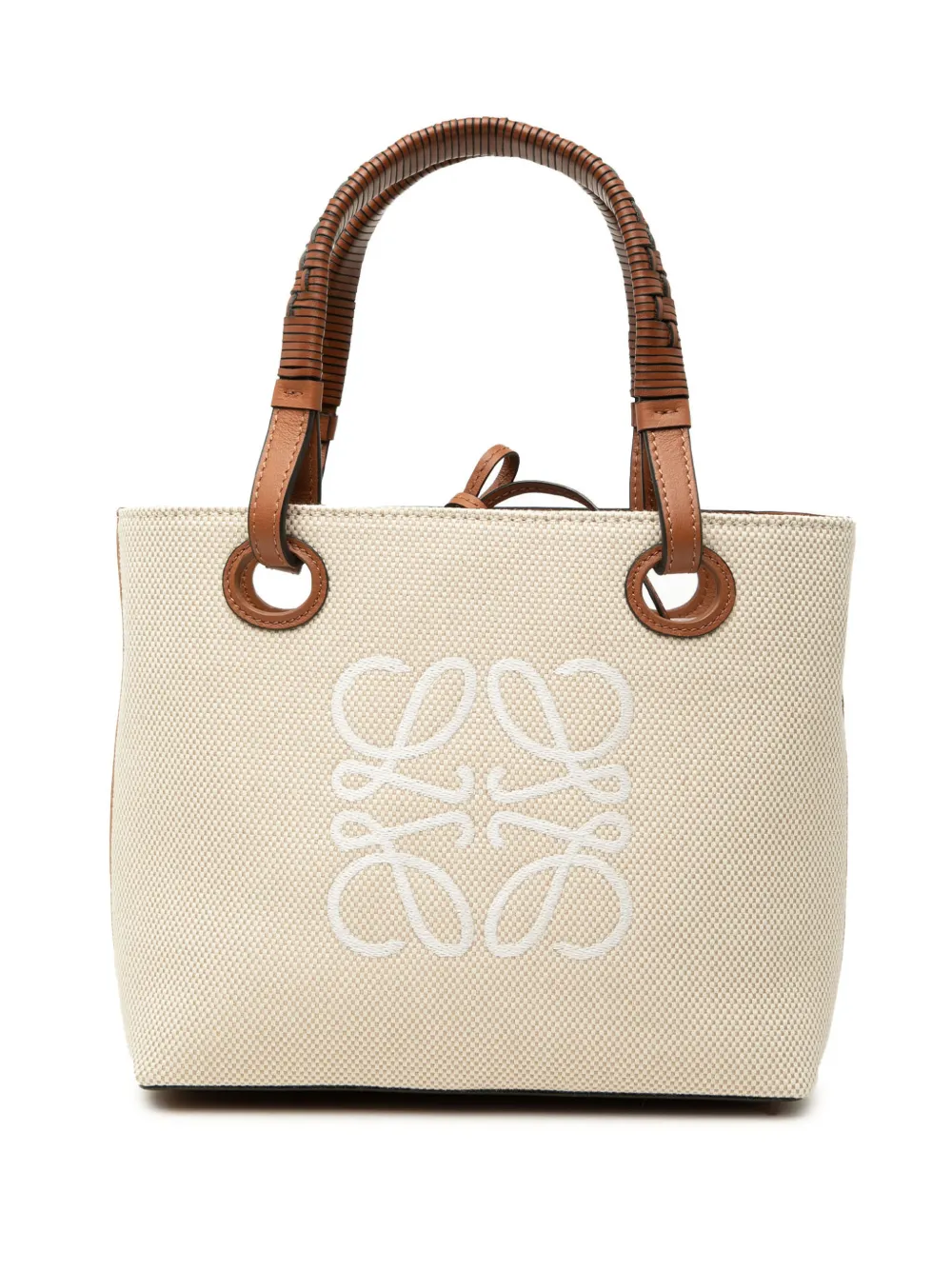 Loewe Pre-Owned 2025 Mini Canvas Anagram Tote satchel - Marrone