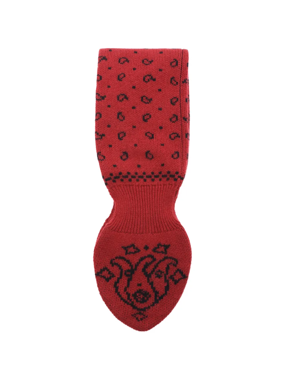 Guest In Residence Bandana Bowtie paisley-knit cashmere scarf - Rosso
