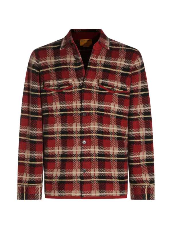 Guest In Residence Plaid Work Check-pattern Cashmere Shirt in Red