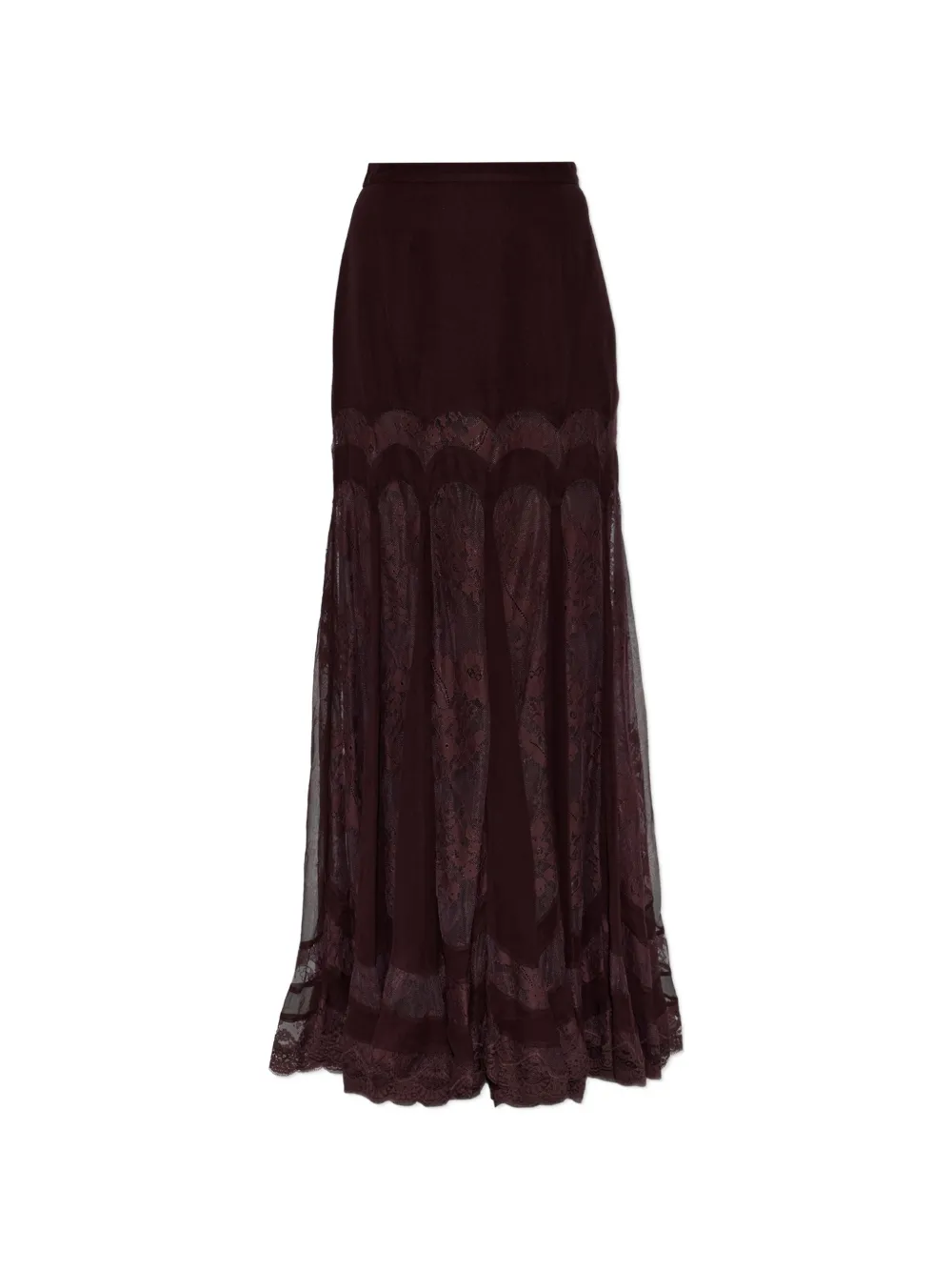 ZIMMERMANN lace-insert silk maxi skirt