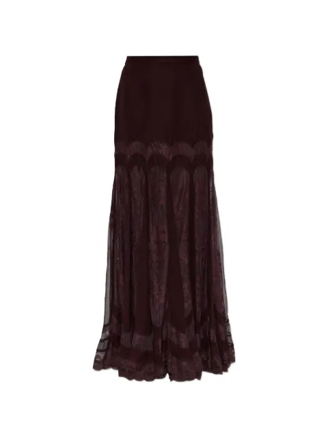 ZIMMERMANN lace-insert silk maxi skirt