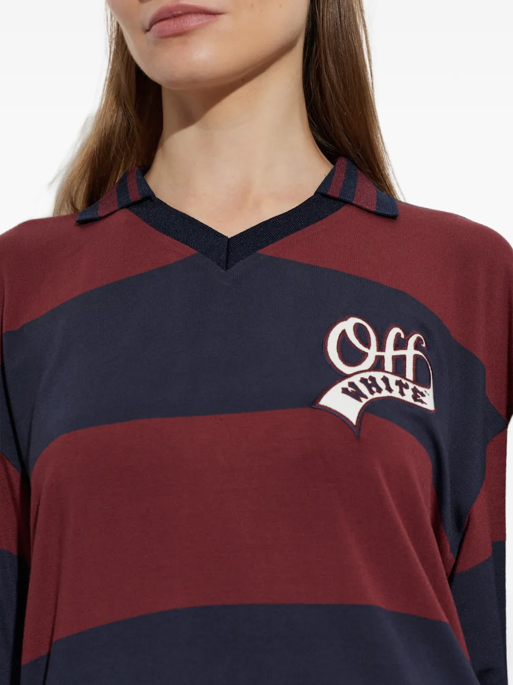 Off-White Poloshirt met logopatch Rood