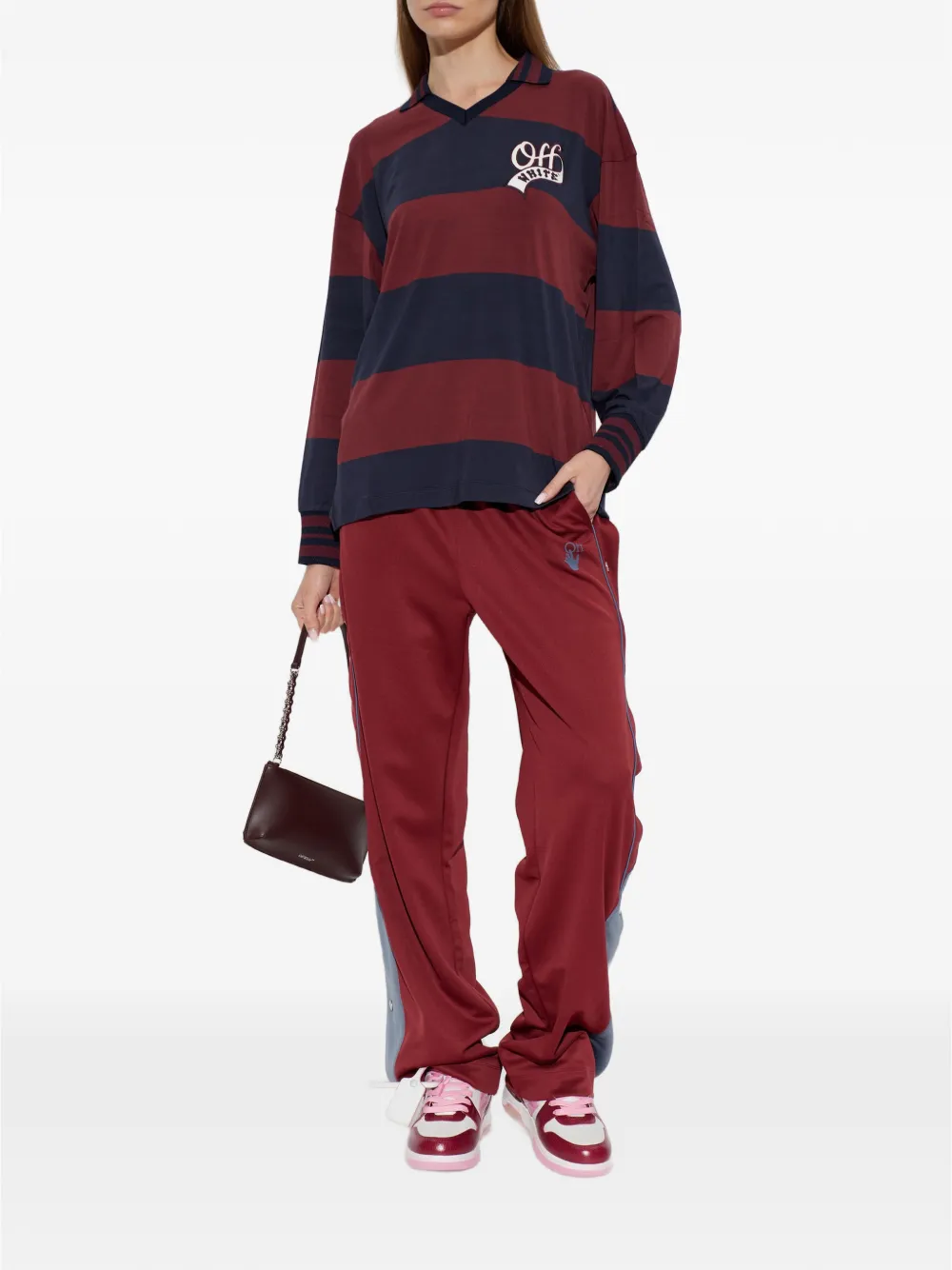 Off-White Poloshirt met logopatch Rood