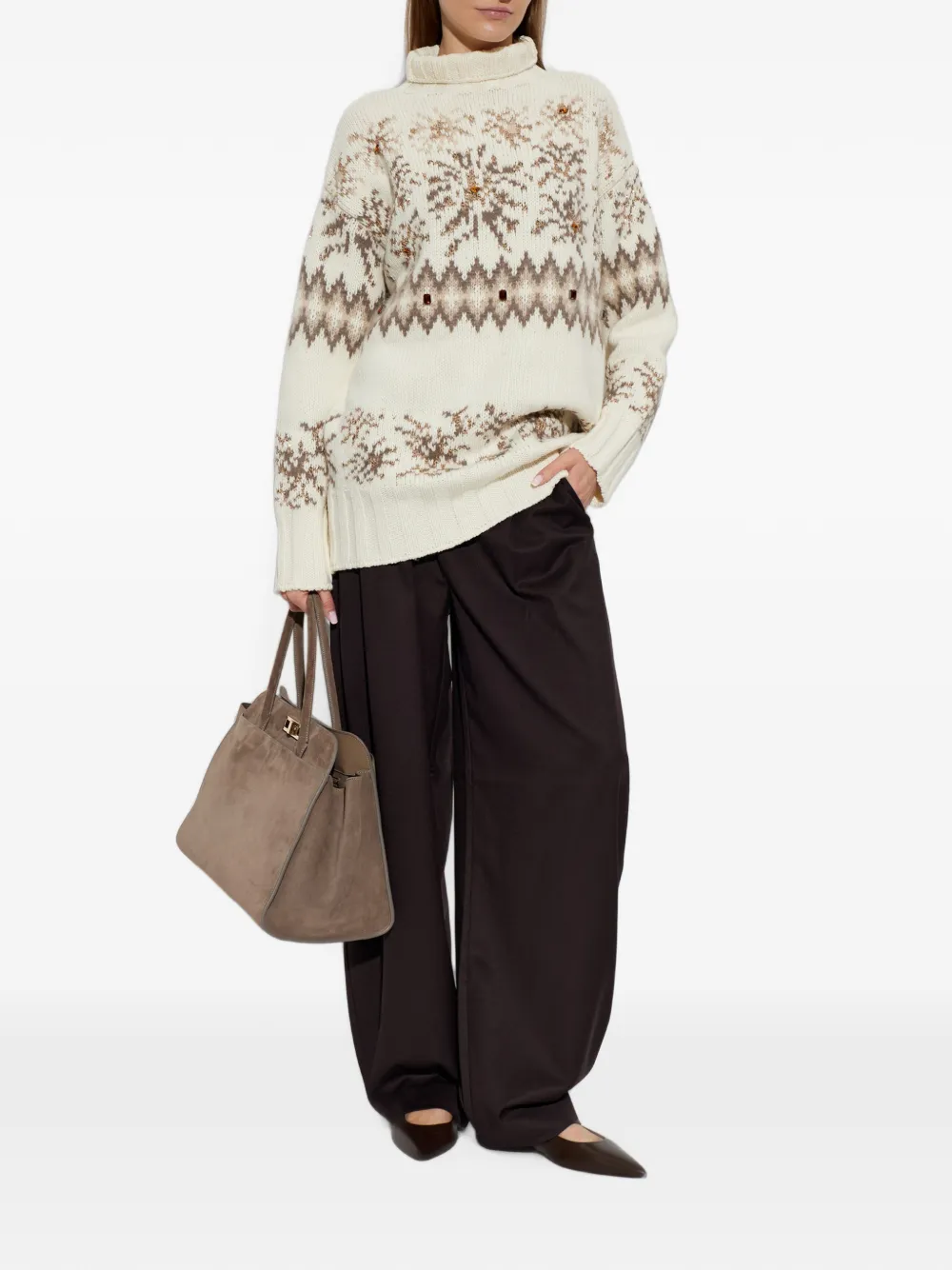 Fabiana Filippi Coltrui met applicatie Beige