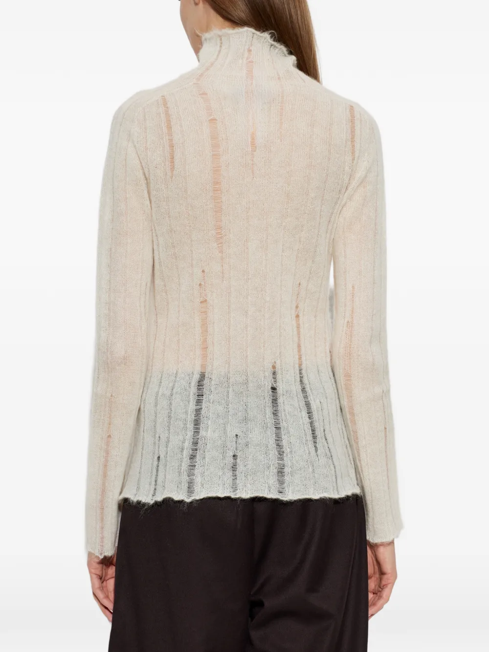 Fabiana Filippi laddered roll-neck sweater Beige