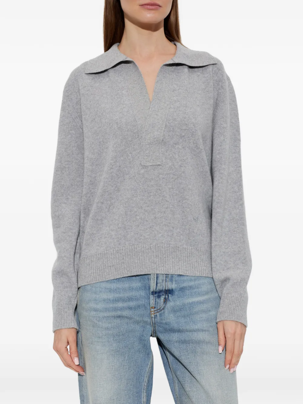 Victoria Beckham Trui met polokraag en lange mouwen Grijs