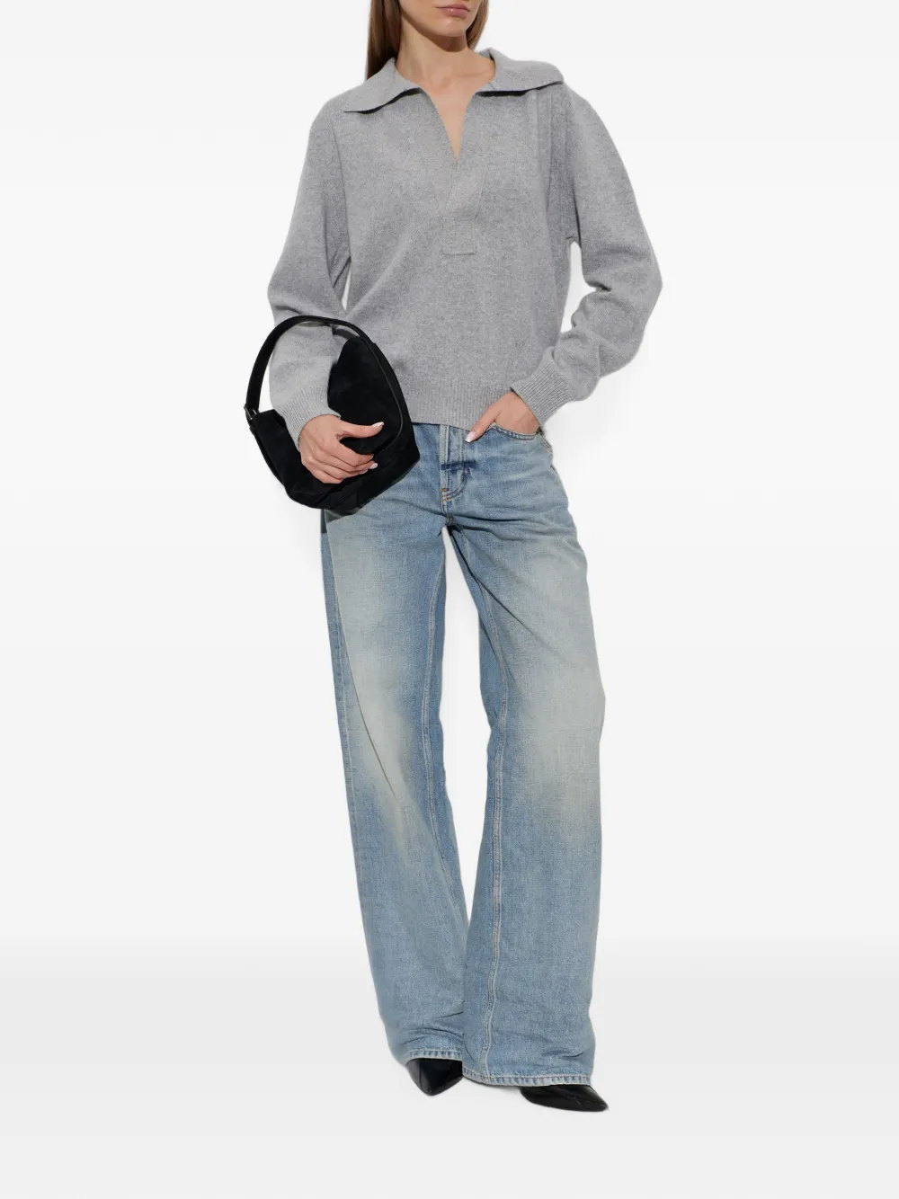 Victoria Beckham Trui met polokraag en lange mouwen Grijs
