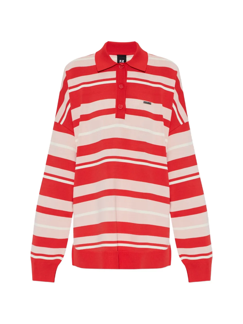 P.E Nation Strata Rugby striped long-sleeve polo shirt