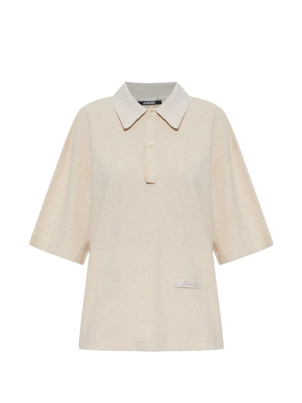 Jacquemus Ruban logo-patch polo shirt - Toni neutri