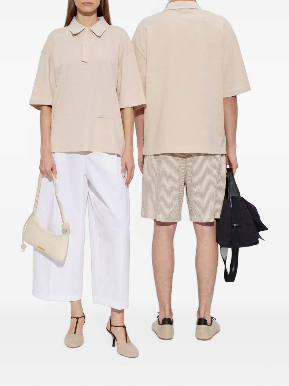 Jacquemus Ruban poloshirt met logopatch Beige