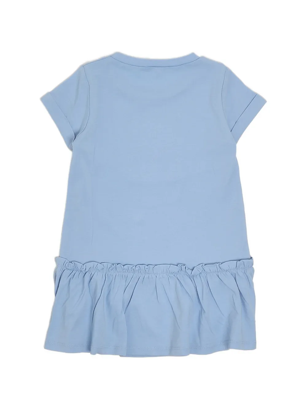 Liu Jo Kids Midi-jurk met ruches en logo van stras Blauw