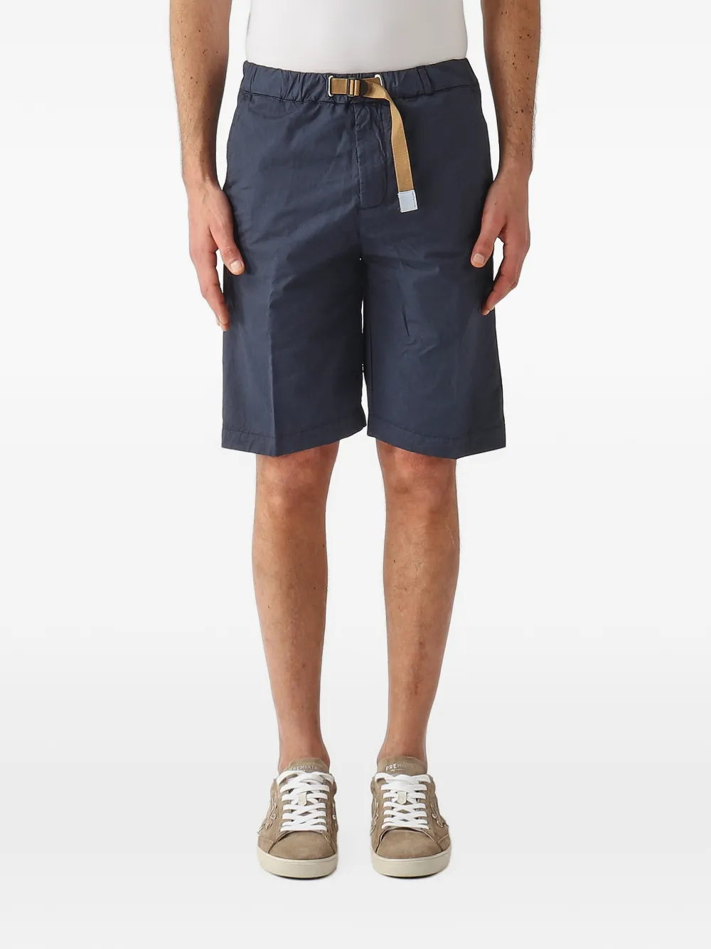 White Sand pantalon chino ceinturé à taille élastiquée - Bleu White Sand pantalon chino ceinturé à taille élastiquée - Bleu