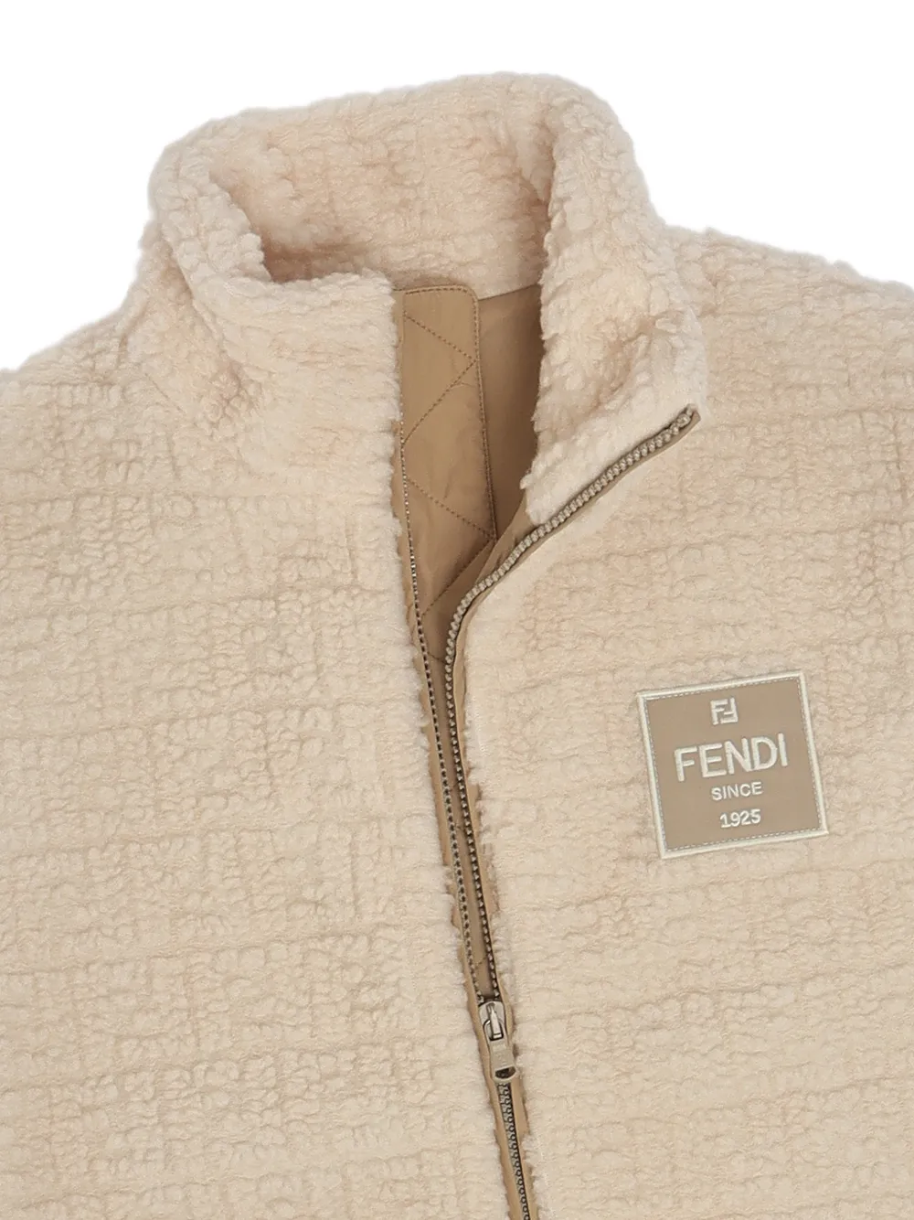 Fendi Kids Bodywarmer met FF-logo-reliëf Beige