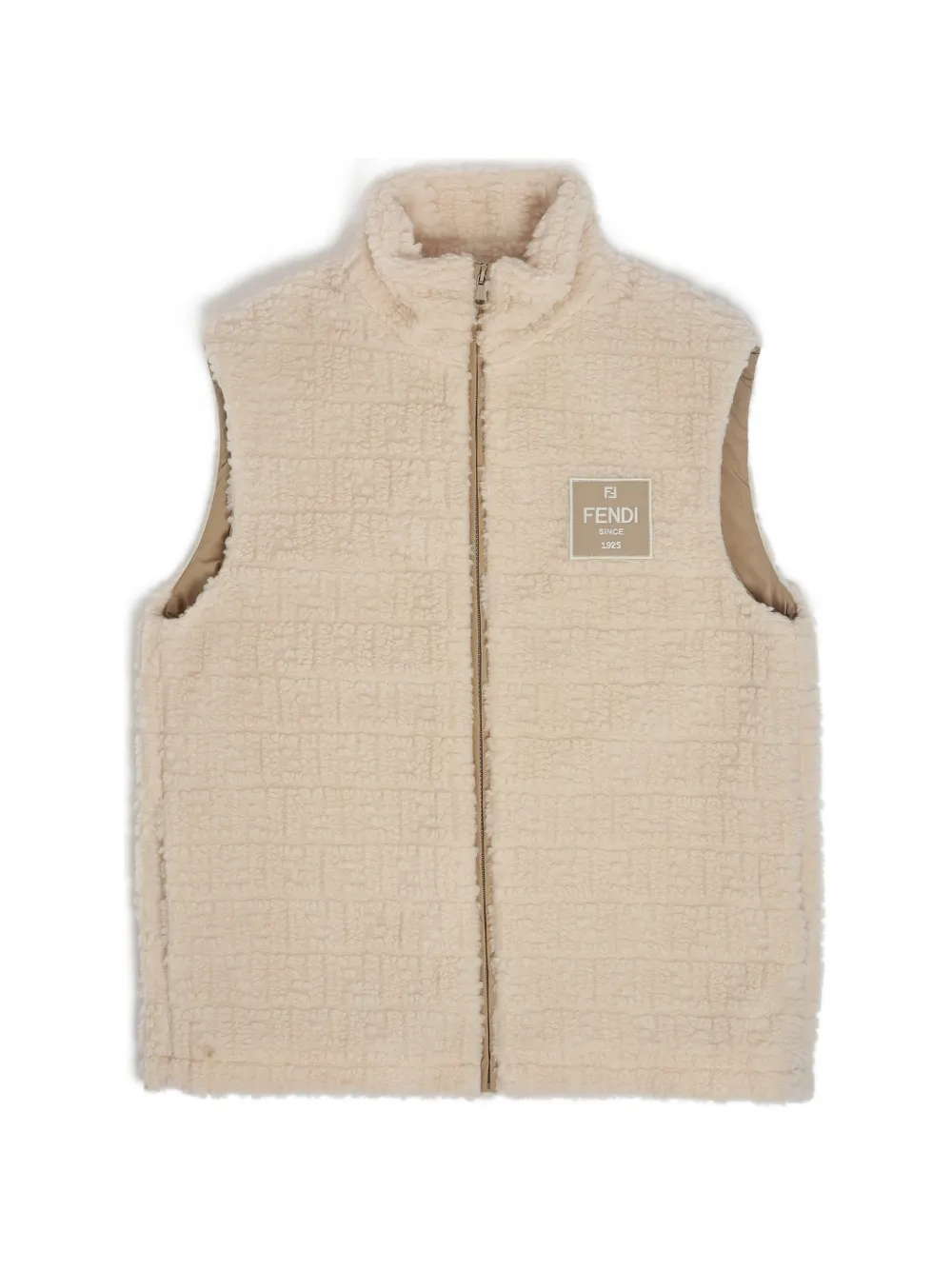 Fendi Kids FF logo-embossed gilet - Tons neutres Fendi Kids FF logo-embossed gilet - Tons neutres