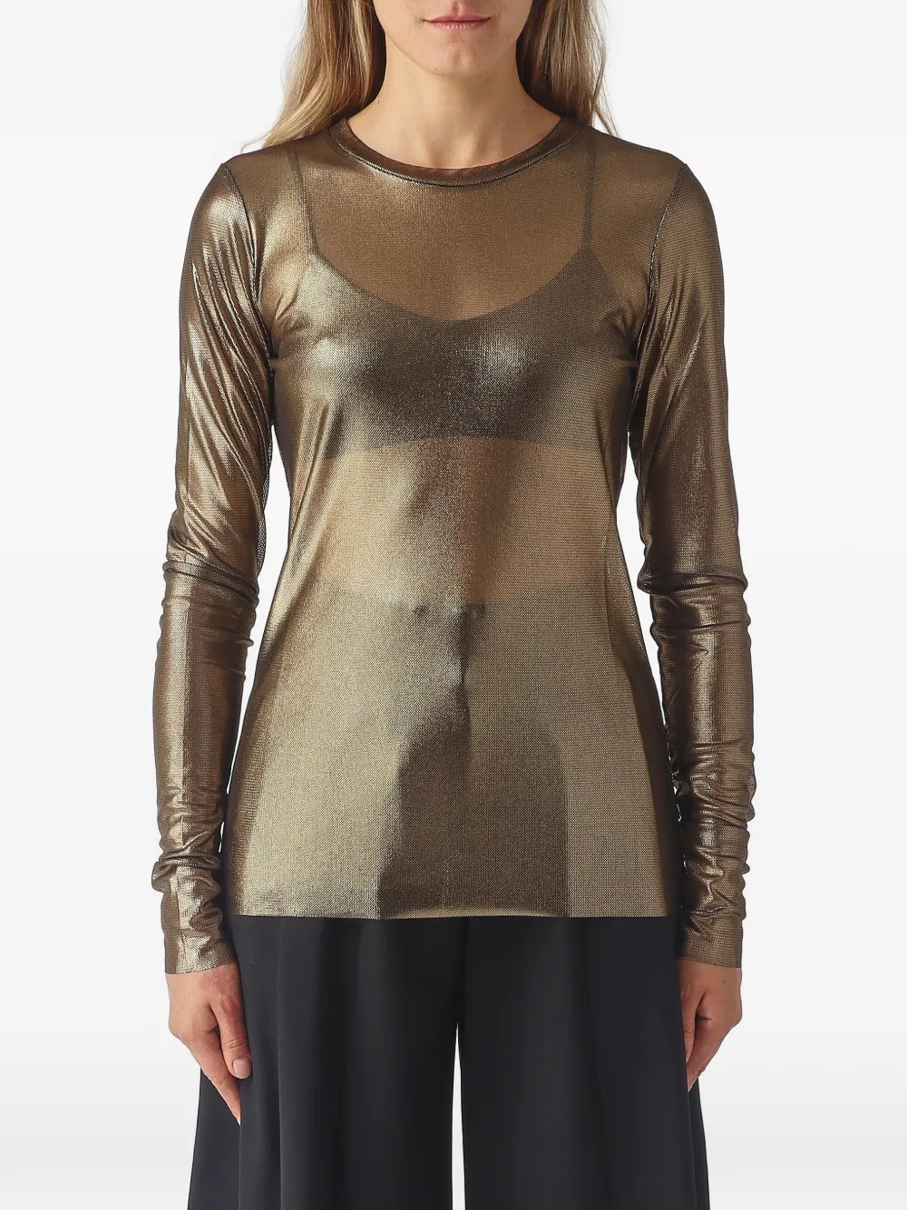 MeimeiJ metallic-effect long-sleeve T-shirt