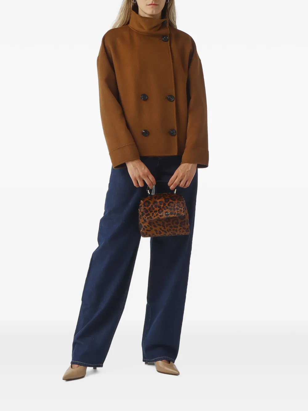 Max Mara Aceri jas met dubbele rij knopen Bruin