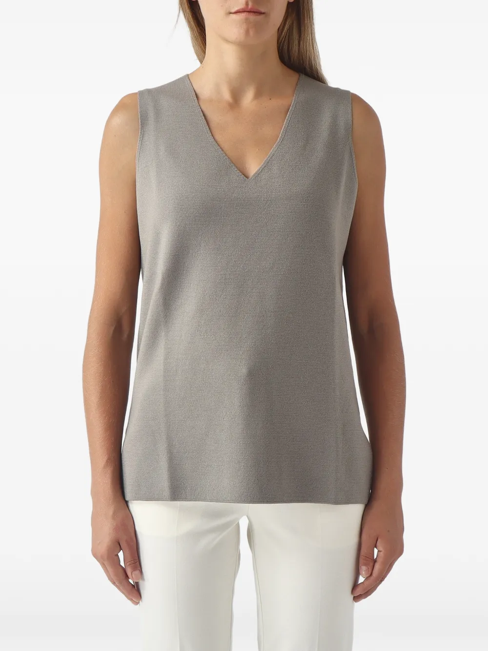 Gran Sasso V-neck knitted top